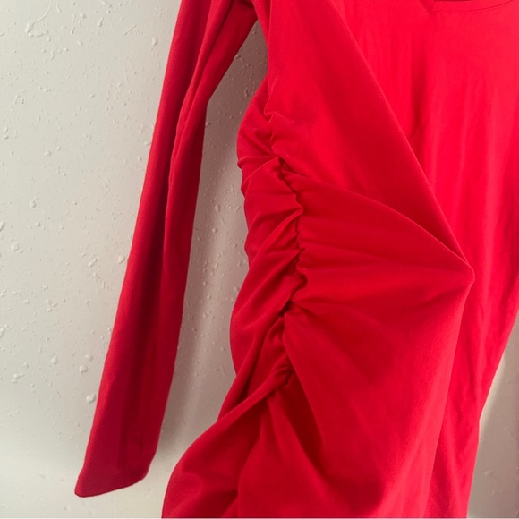 Time and Tru Maternity Pink Fitted Long Sleeve T-Shirt Cinched Sides Comfy Small - Picture 3 of 6